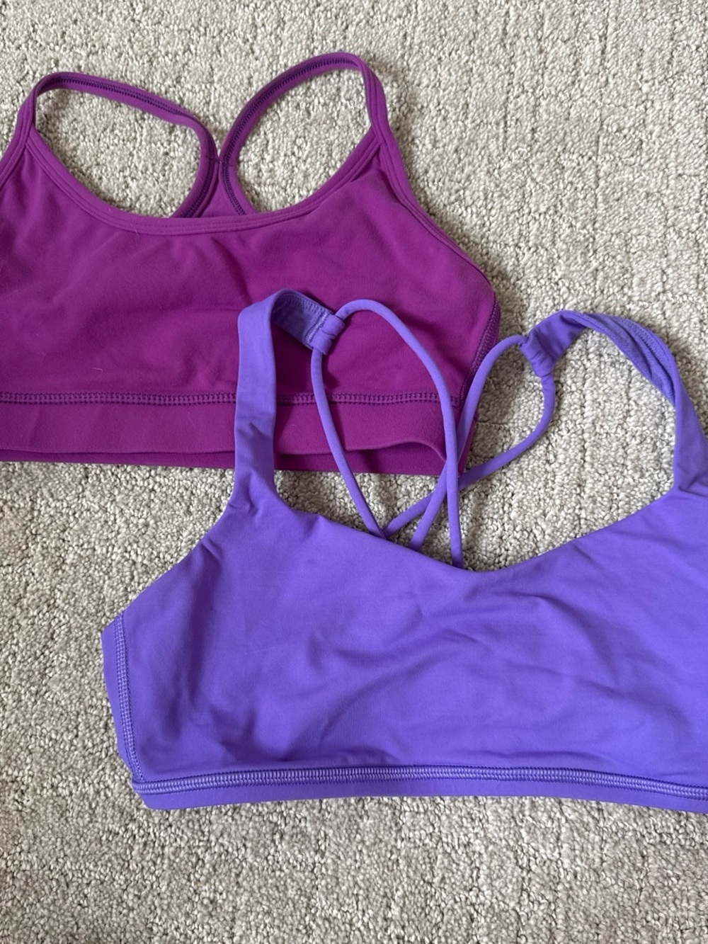 lululemon athletica Violet and Purple Light-Support Sports Bras - set of 2
